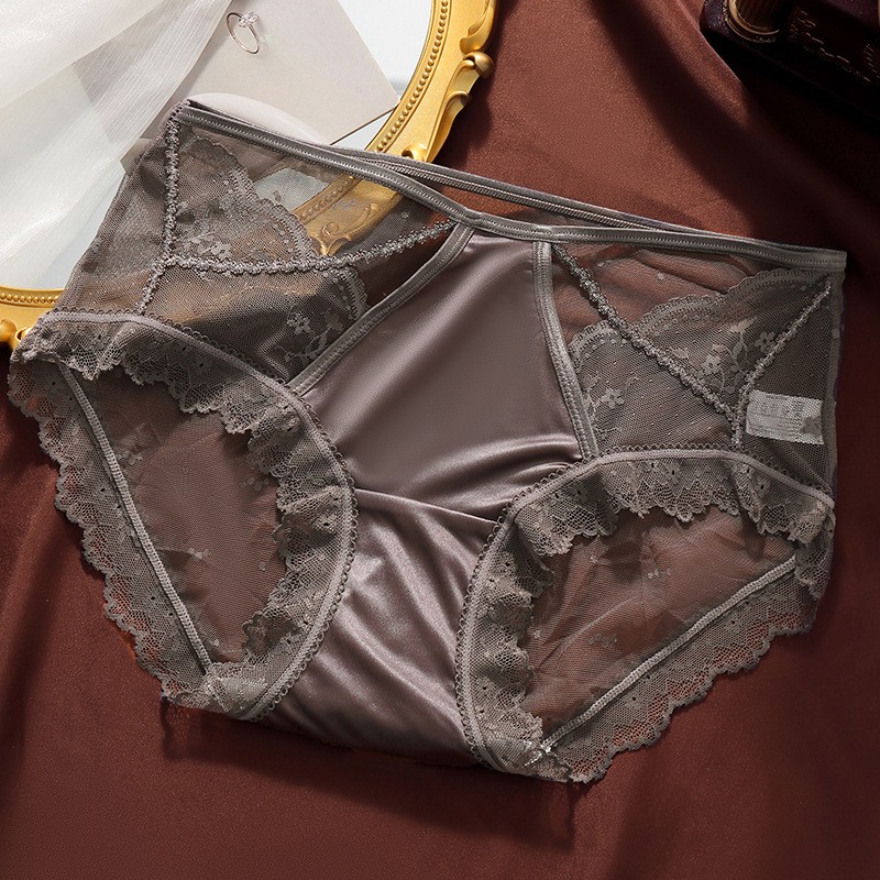 5 Pack Lot Sexy Womens Satin Panties Underwear Sheer Lace Briefs French Lingerie