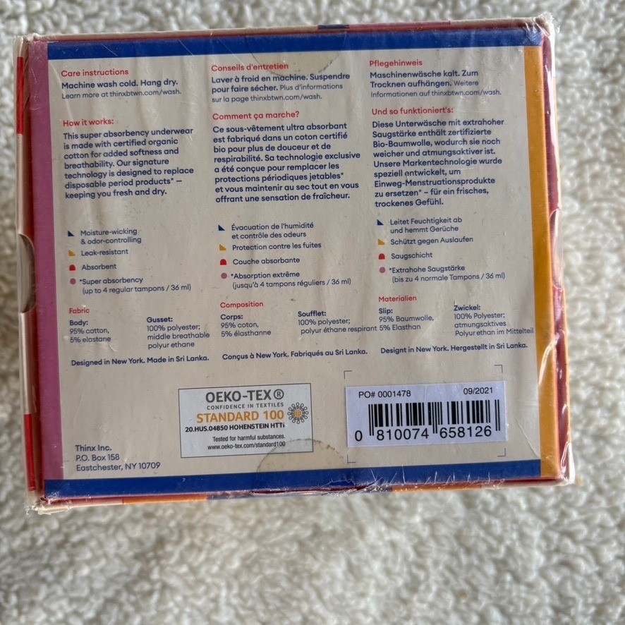 NWT Thinx BTWN Fresh Start Period Kit Tweens Teens Underwear 3 Pack Size 13-14