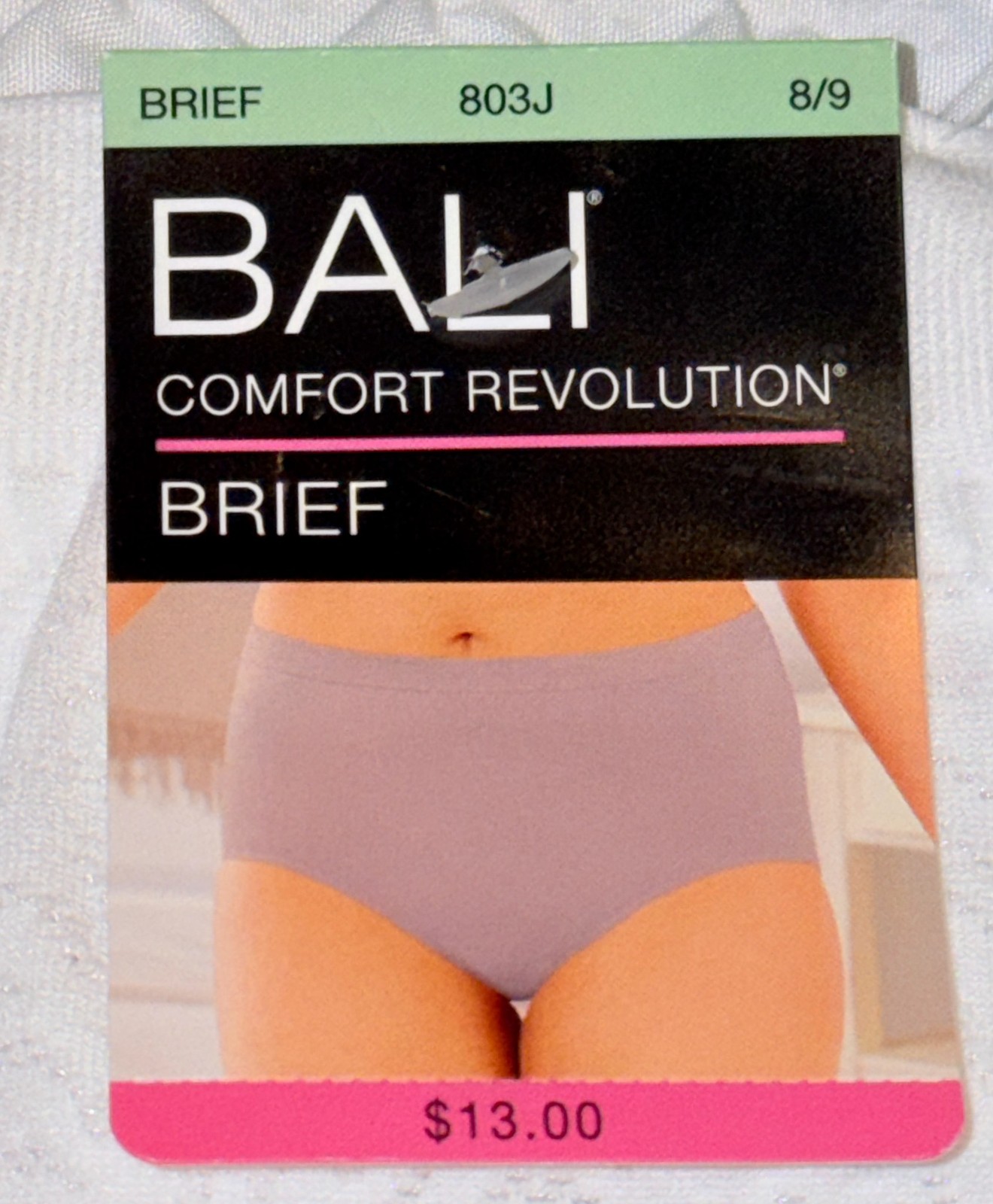 BALI Comfort Revolution Seamless Damask White Brief Panty Womens 6 7 8 9 10 11
