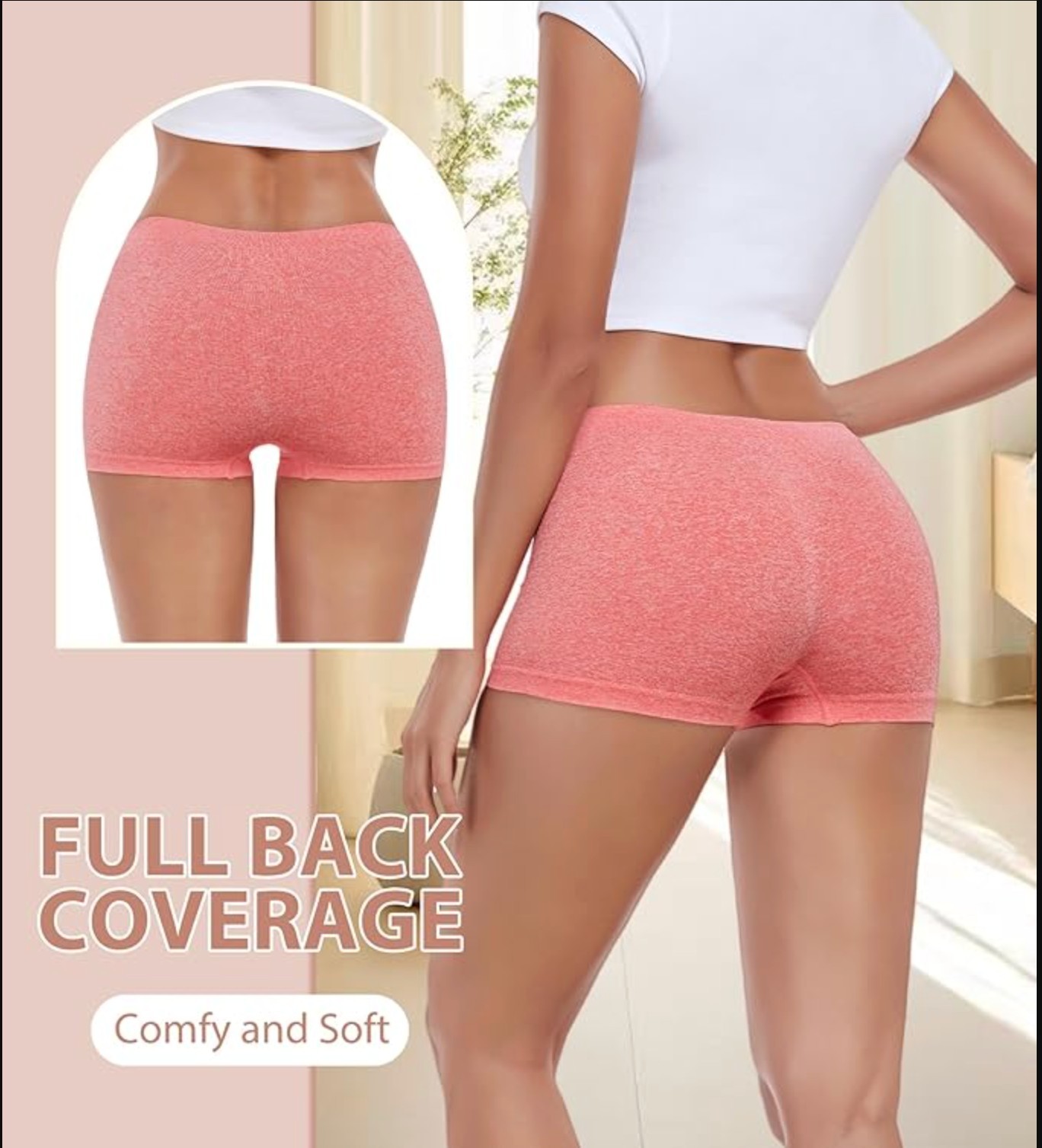 Women’s Seamless Boxer Briefs Boyshort Panties Soft Stretch 4 Pack