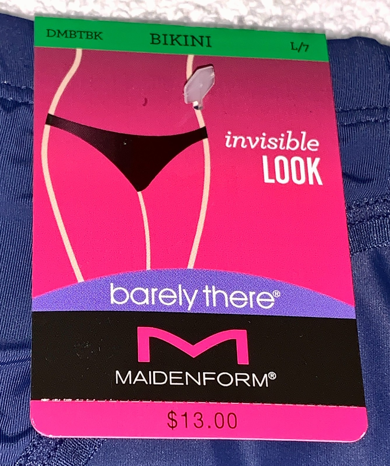 MAIDENFORM Barely There Invisible Eclipse Navy Bl Bikini Panty Womens S L XL 2XL