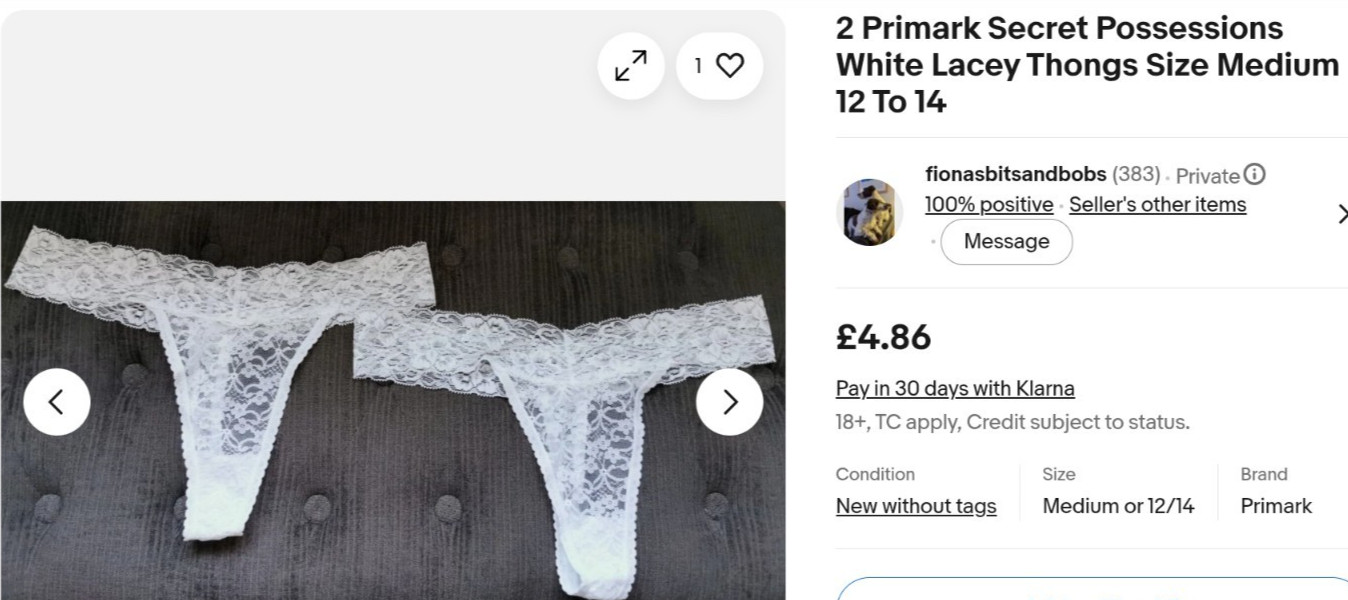 Primark Secret Possessions Fuchsia Pink Lacey Thong Size Medium 12 To 14