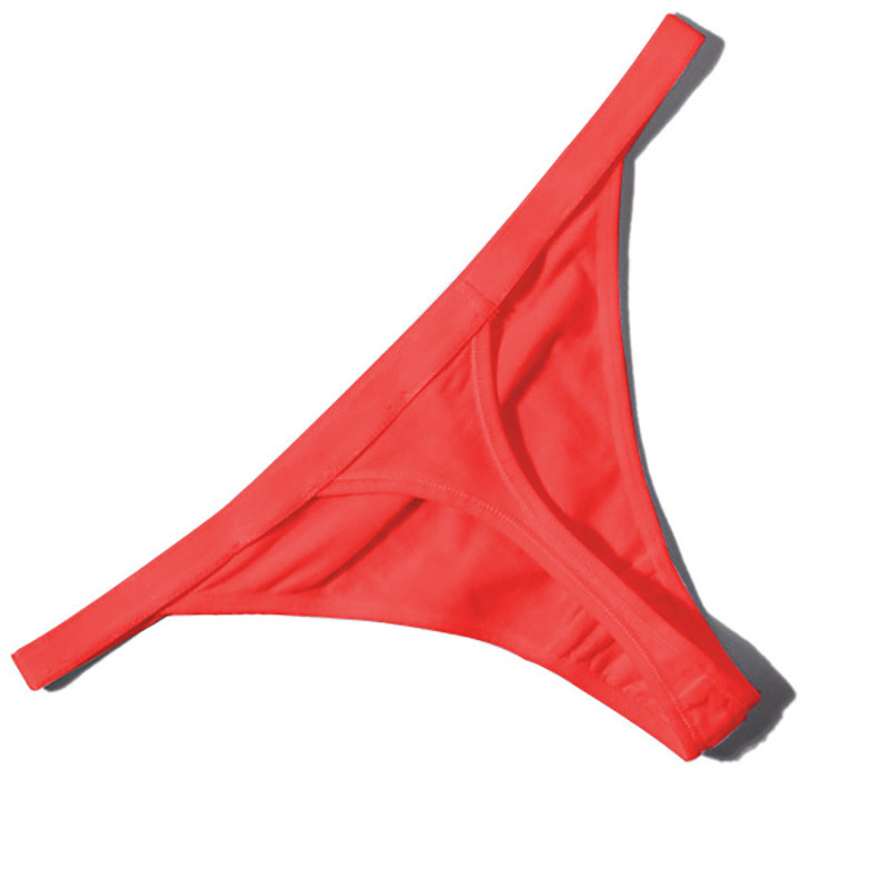 G-String Thongs Panties Underwears Bikini Sexy T-back 4-Pack Women Solid Cotton