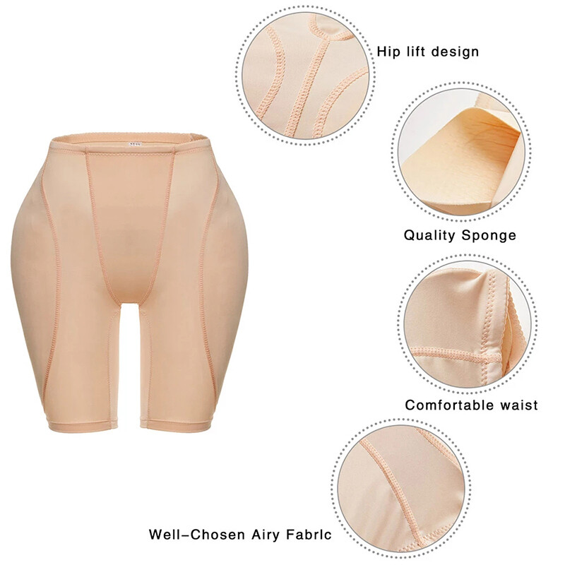 Low Waist Buttock Panties Padded Shapewear Fake Ass Shorts Crossdresser Corset