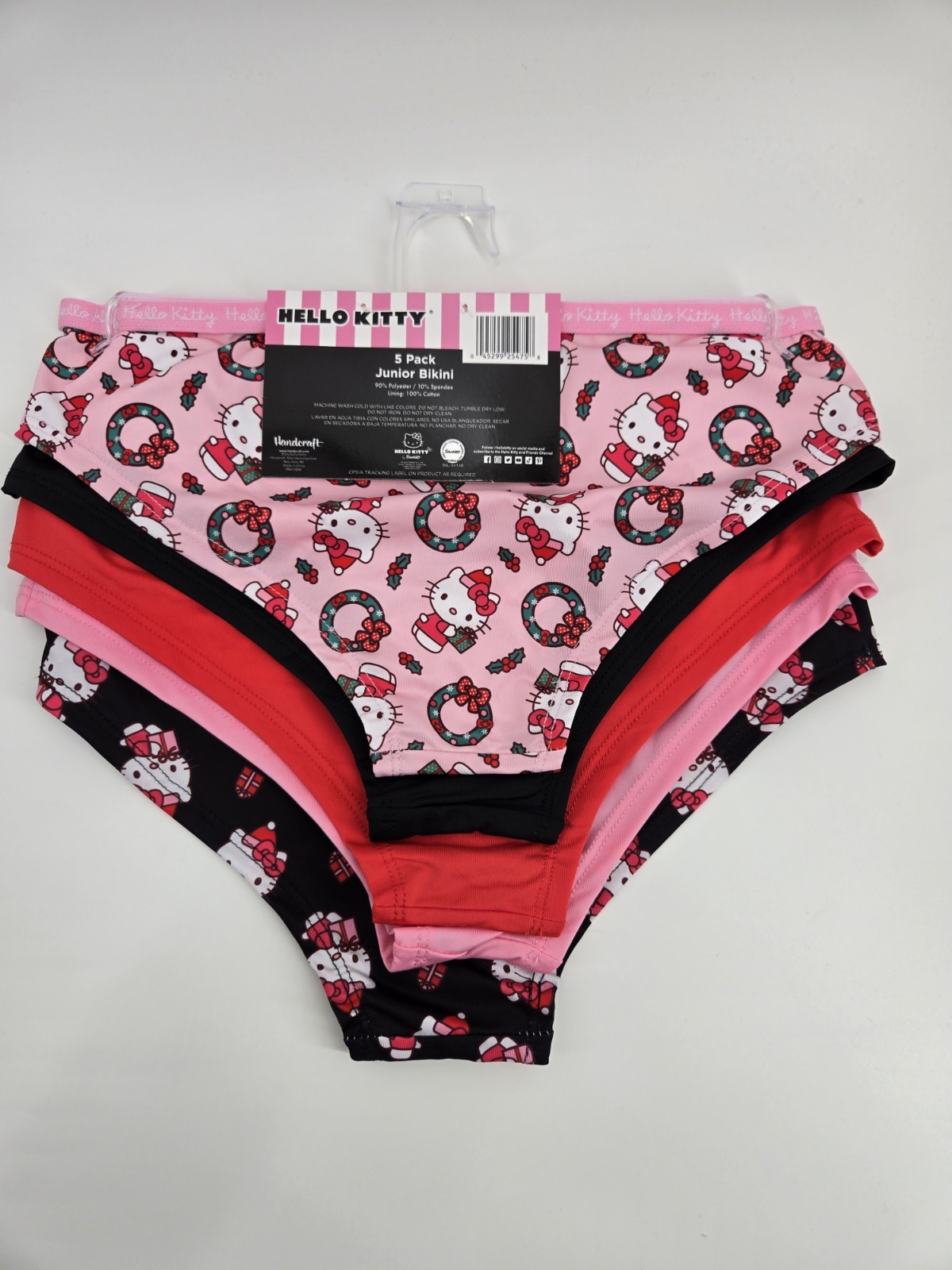 Hello Kitty Bikini Panty Panties Underwear 5-Pack Christmas Large NWT