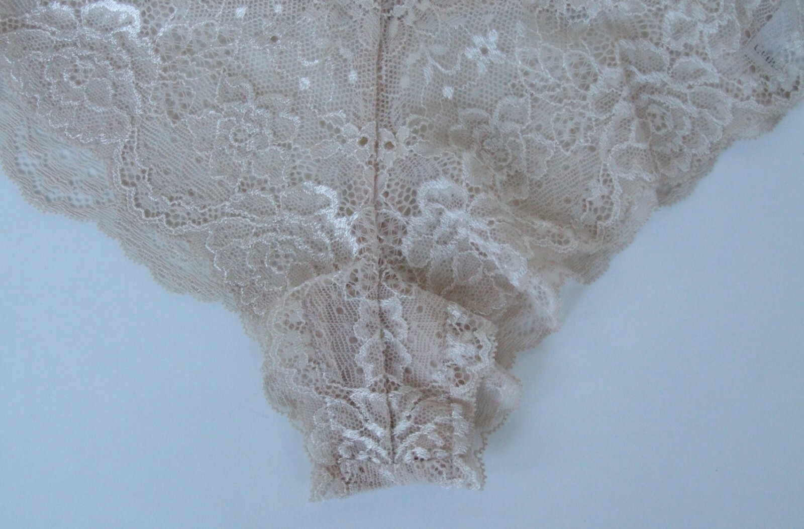Ladies/Girls Ex Chainstore sze 6 lace Brazilian knickers panties briefs Natural