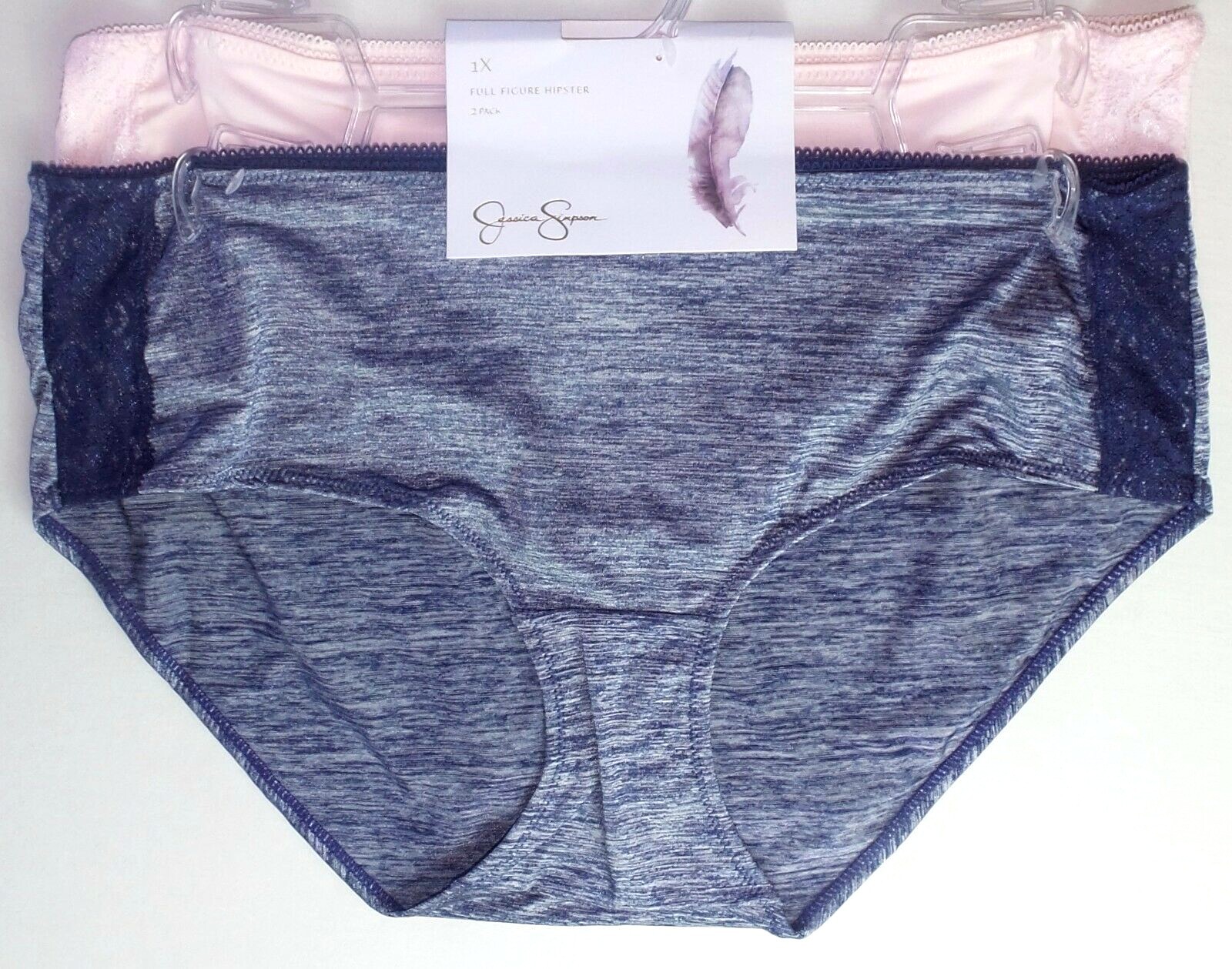 JESSICA SIMPSON Panties Briefs 1X 2 4 6 8 Pack Blue Pink Full Figure Hipster LOT