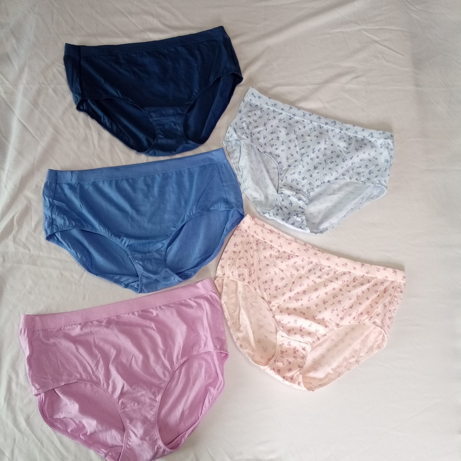 Hanes Women’s Hipsters 5 Pair Size 8 XL Panties 100% Cotton Tagless NWOT $27