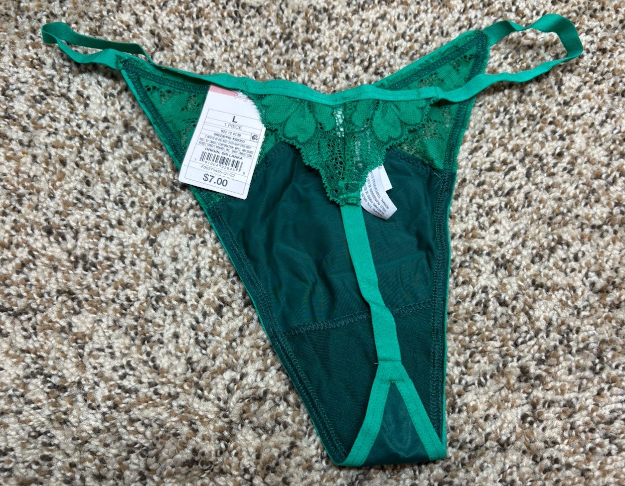 Auden Green Thong. Size: Large.