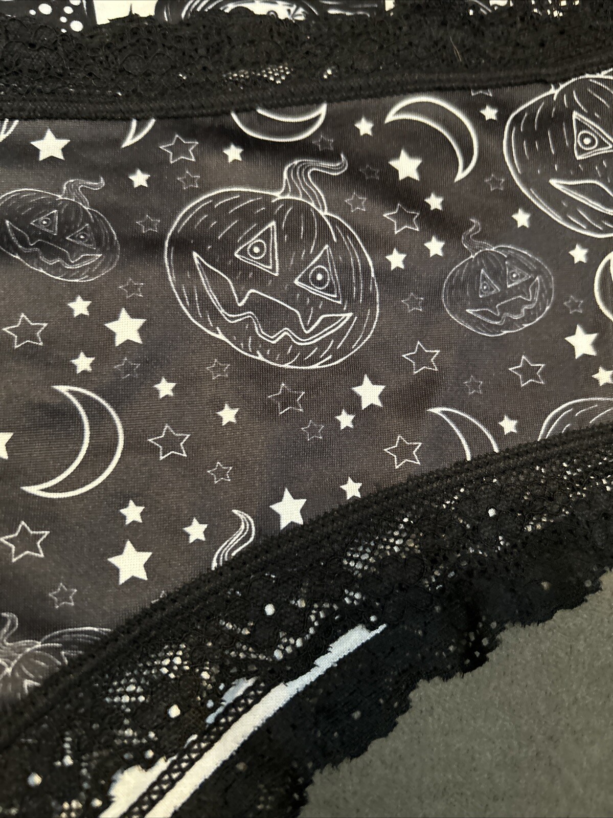 Morvia 3pk lace trim goth Emo Punk Biker panties 1XL skull & Bones Lingerie New