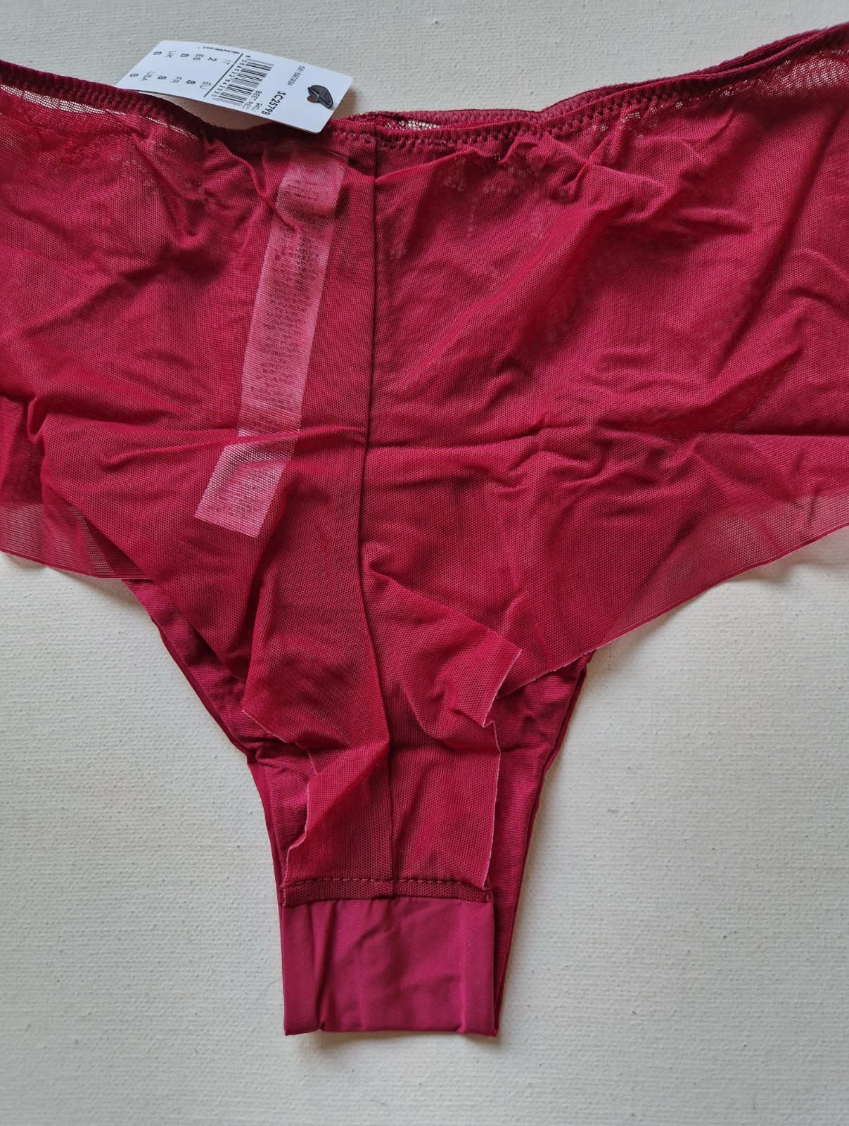 Intimissimi High Waisted Brazilian Brief Underwear for Woman Beet Red Size S