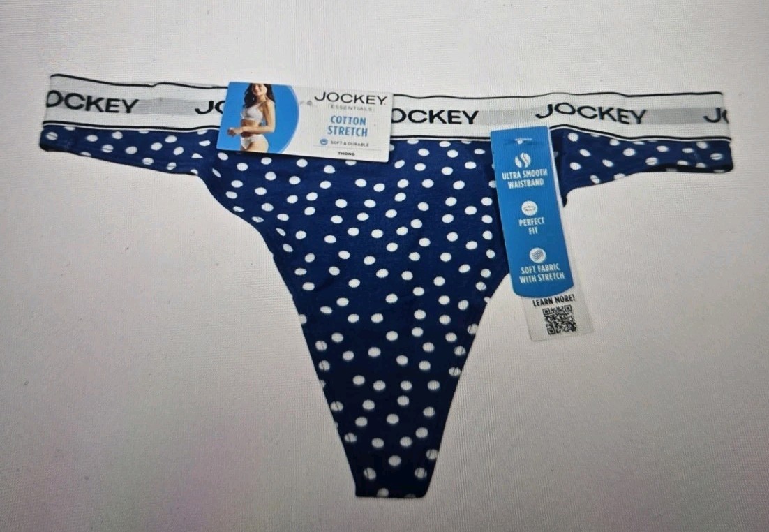 JOCKEY Logo Laserbond Cotton Stretch Thong 3XL Panty nwt