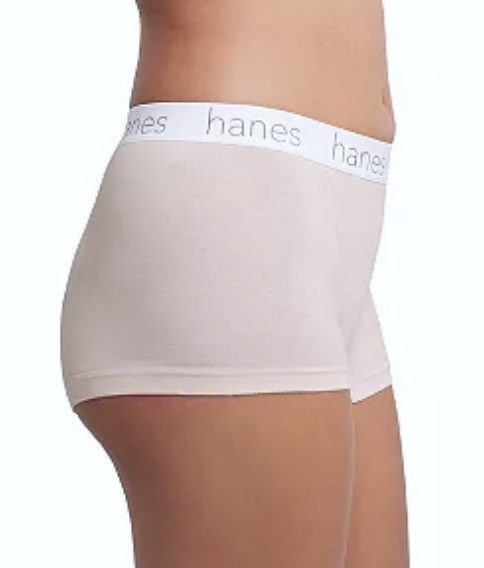 HANES 3 Pk Ultimate Cotton Stretch Pink Blue Boxer Brief Panty Womens M 6 L 7