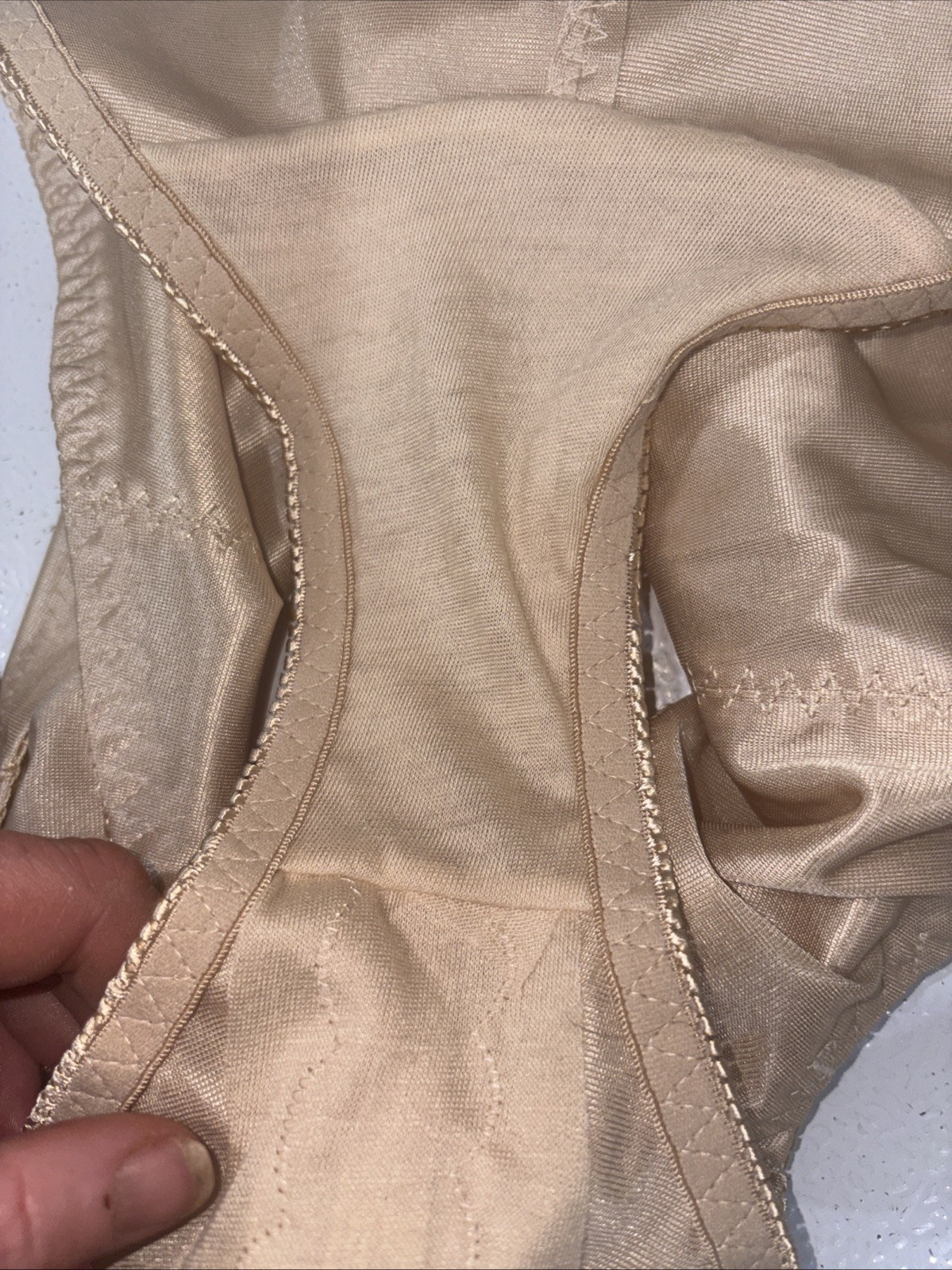 Delta Burke VTG 90s Tummy Control Brief Panty Girdle W Lace Sz 7/large Beige NWT
