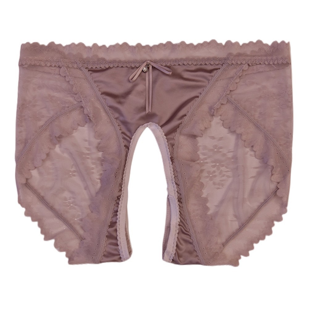 Lace Trim Crothless Panties for Women Sheer Mesh Multiple Color Choices