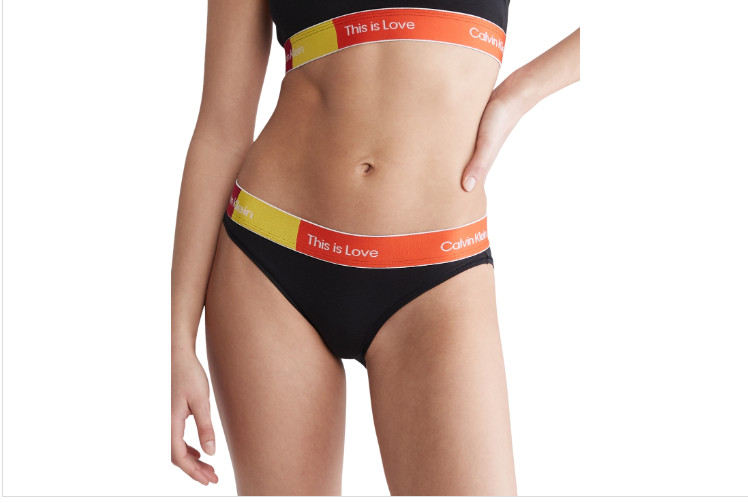 Women’s This Is Love Cotton Bikini Brief – Black – Size Medium