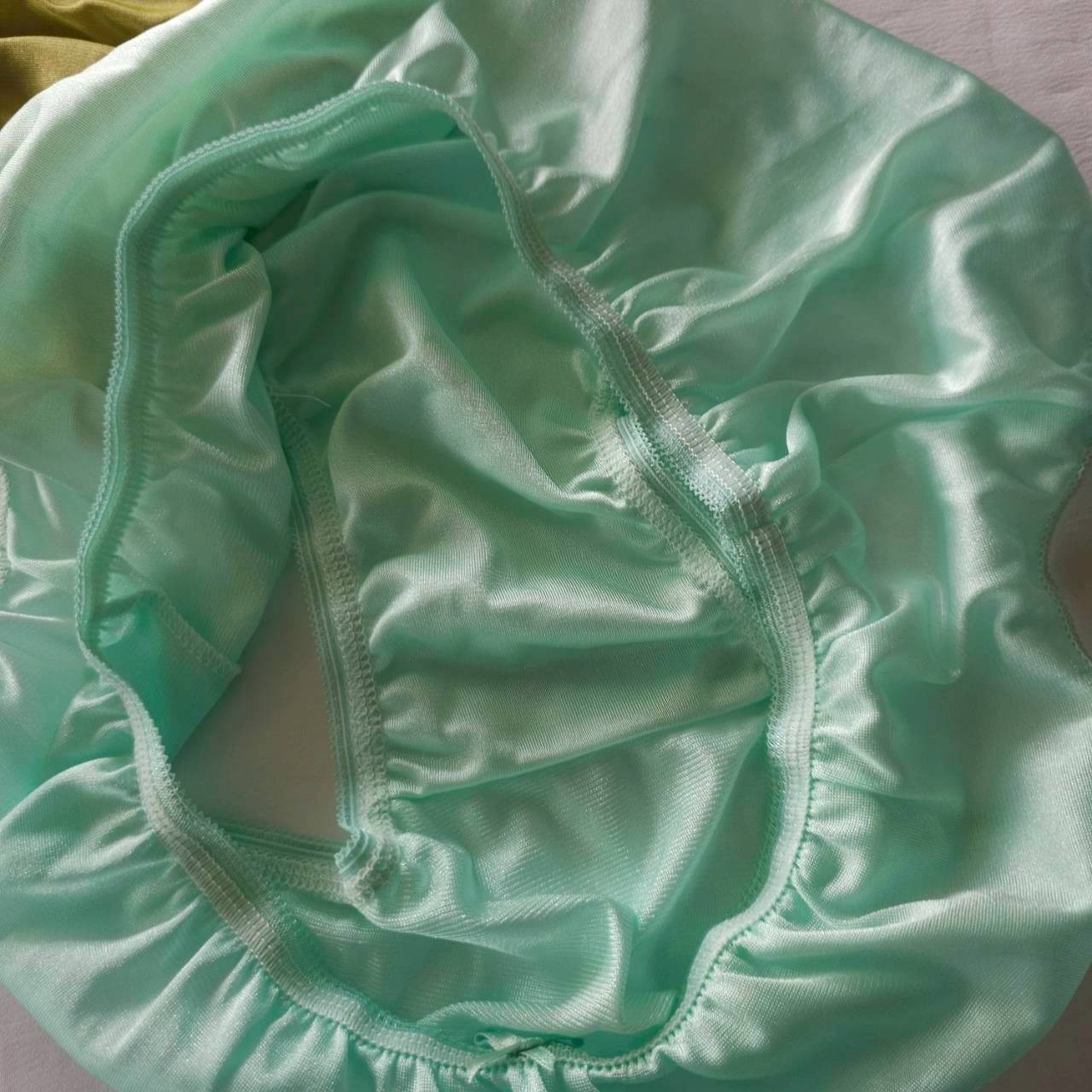 6 Bikini Panties Underwear Woman Men Light Nylon Soft Briefs Hip38″-42″XL/Green