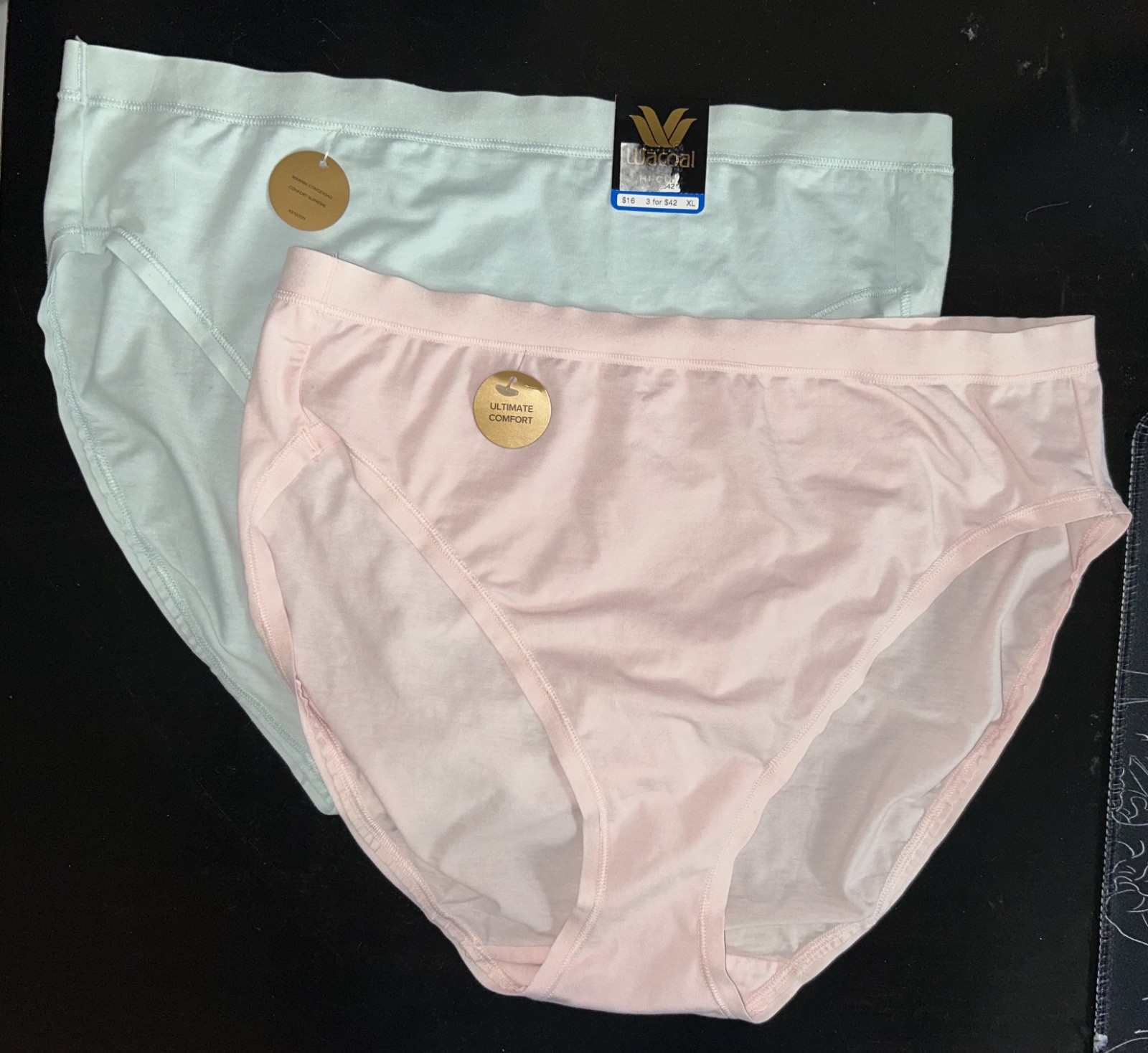 NEW! $32 WACOAL 879362 UNDERSTATED COTTON BLEND HI-CUT BRIEFS UNDERWEAR SZ XL 8