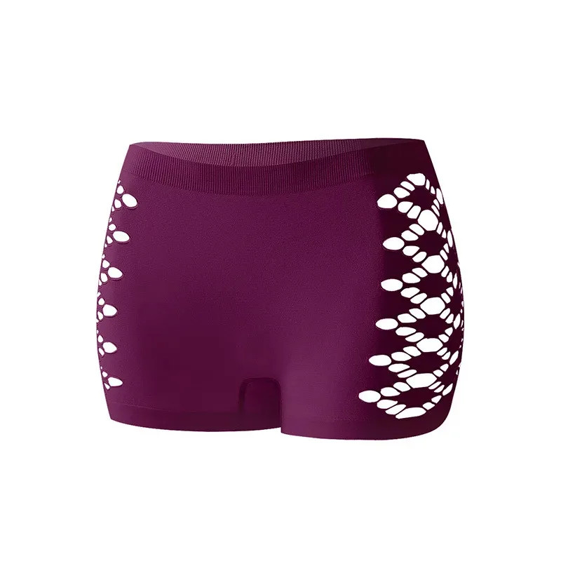 Mid-waist Hollow Out Panties Women Breathable Comfortable Lady Boyshort Knit.