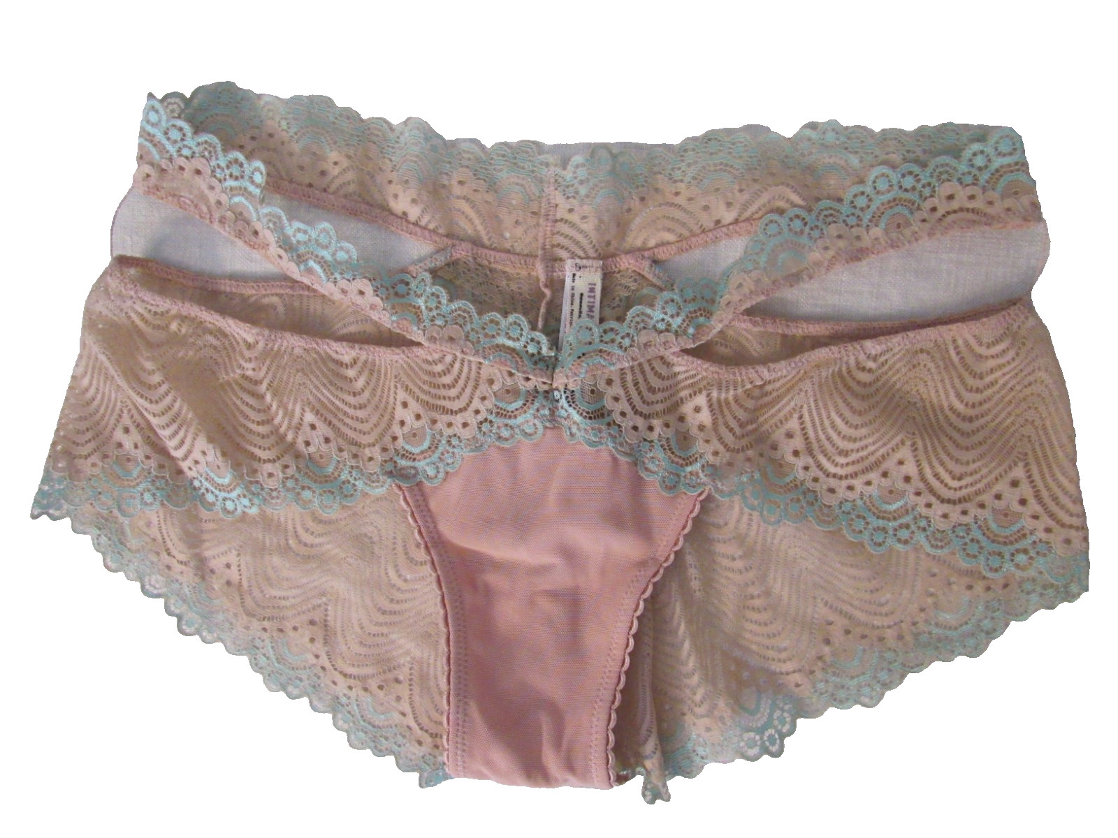 intimately free people lace high rise panty nude/green fancy women S NEW