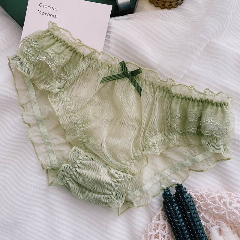 Japanese Girls Underpants Sweet Lace Mesh Cute Briefs Women Panties