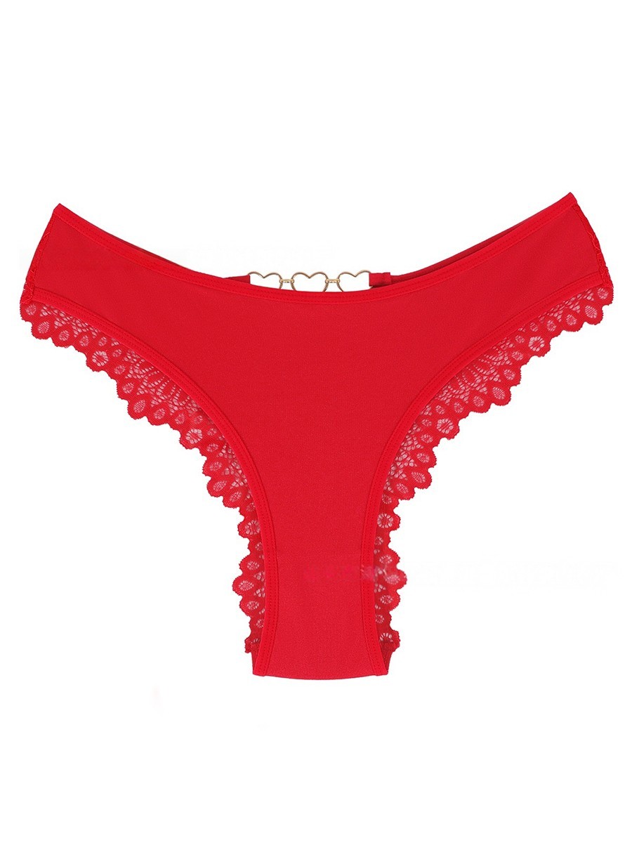 Women’s Hollow Lace Mesh Triangle Underwear Regular Length for Vacation Use