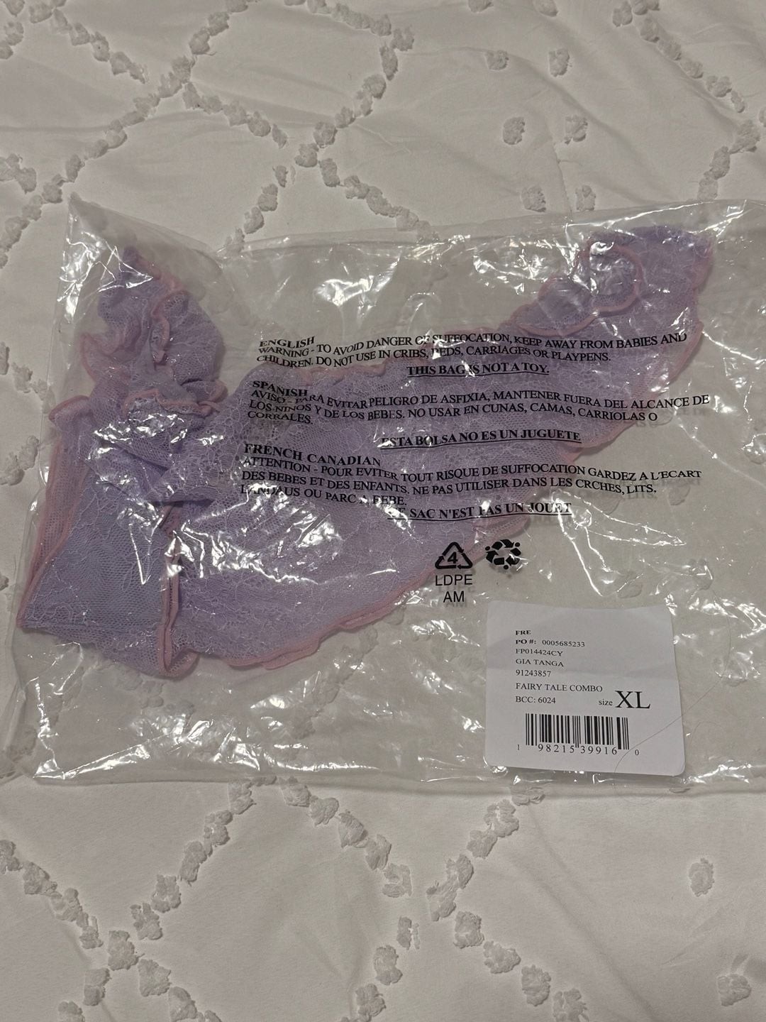 Free People Intimately Gia Tanga Fairy Tale Combo Lace Ruffle Panty