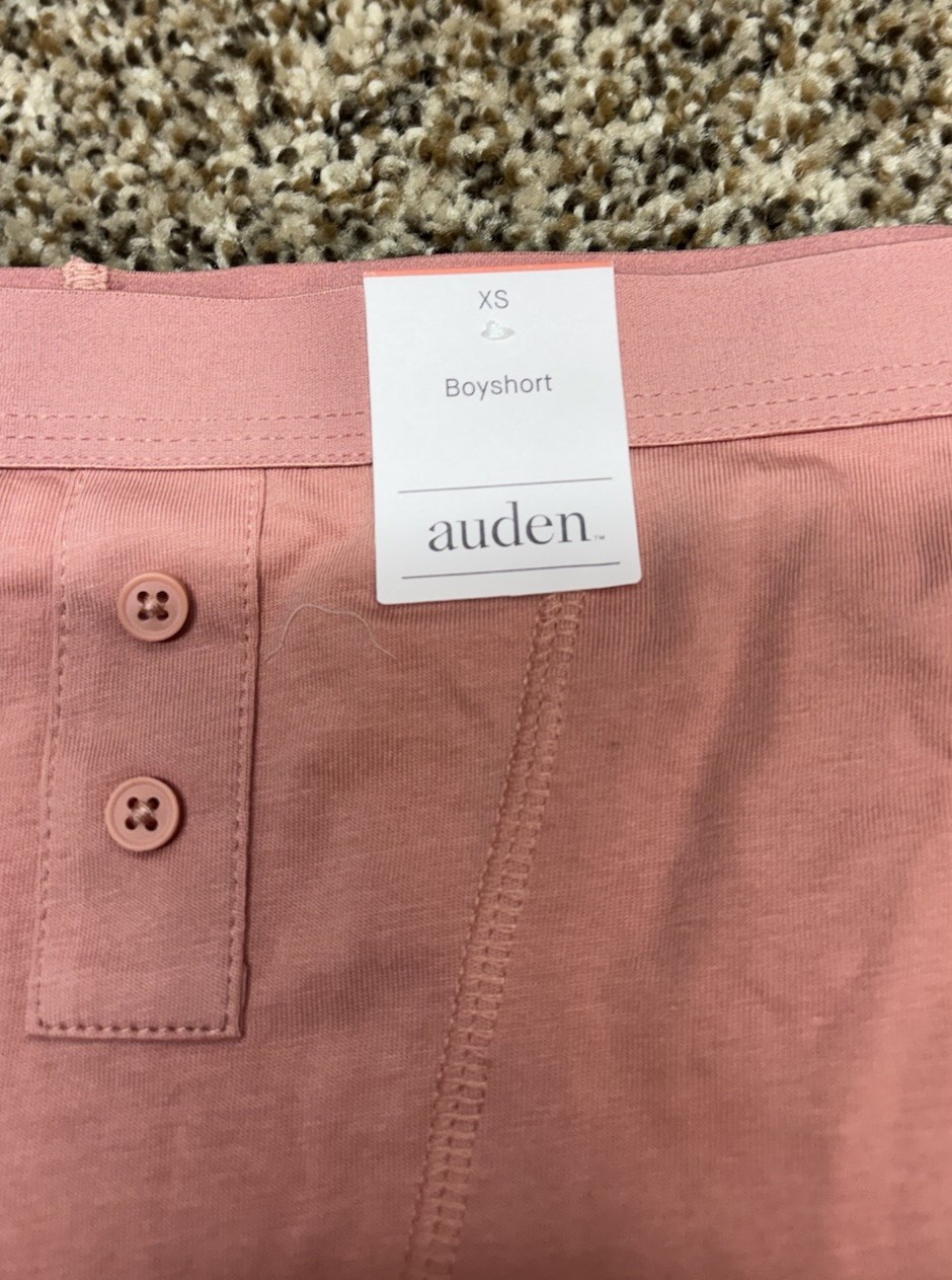 Auden Pink Cotton Blend Boyshort Panty. Size: XS.