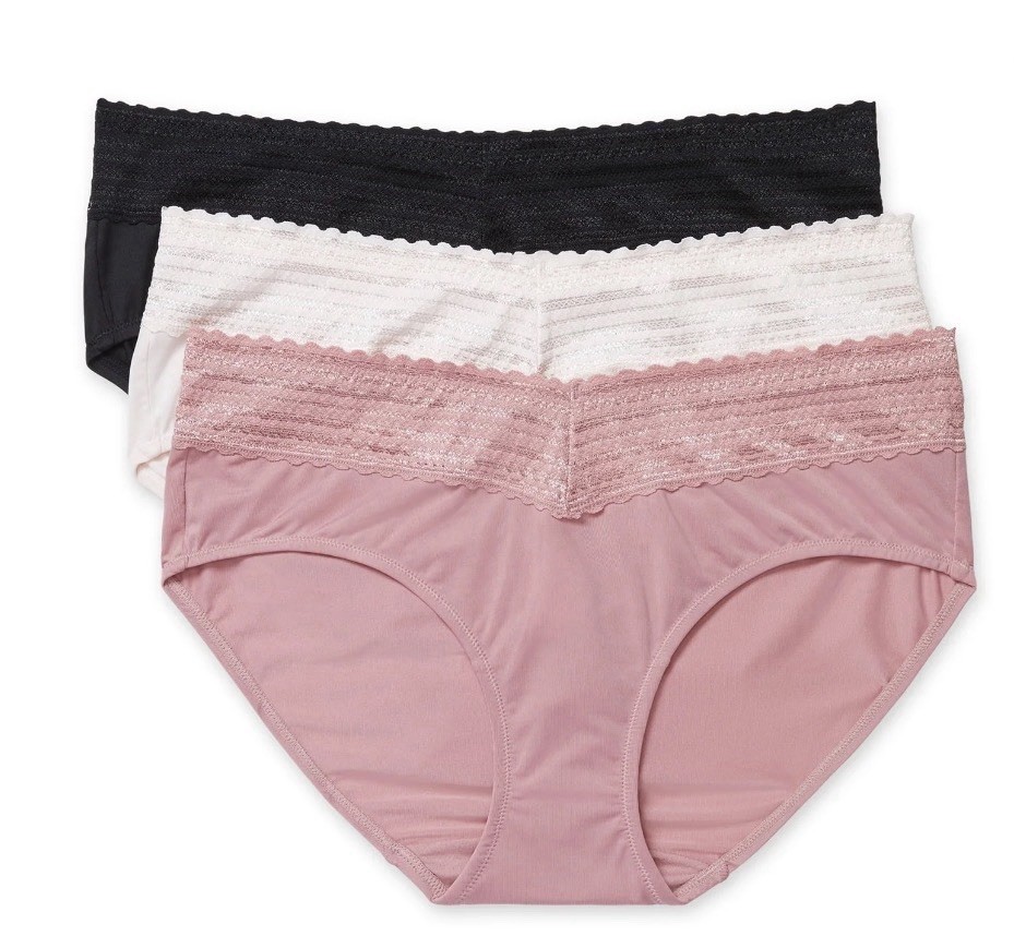 Warner’s Blissful Benefits Microfiber Lace Hipster Panties 3-Pk XL, 2XL, 3XL NWT
