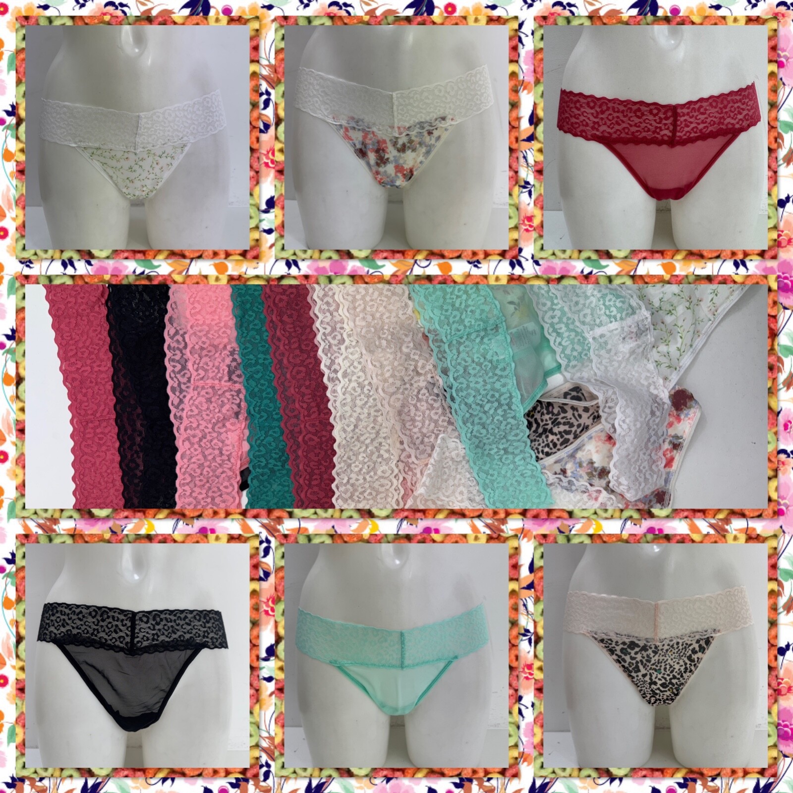 Ladies Ex George Assorted Thongs 6 Pack Size 6 8 10 12 14 16 18 20