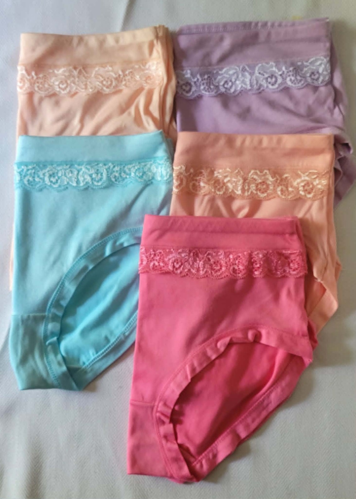 5 Panties Size 5/ 6 Tagless HIPSTERS ultra lightweight stretch 5 colors