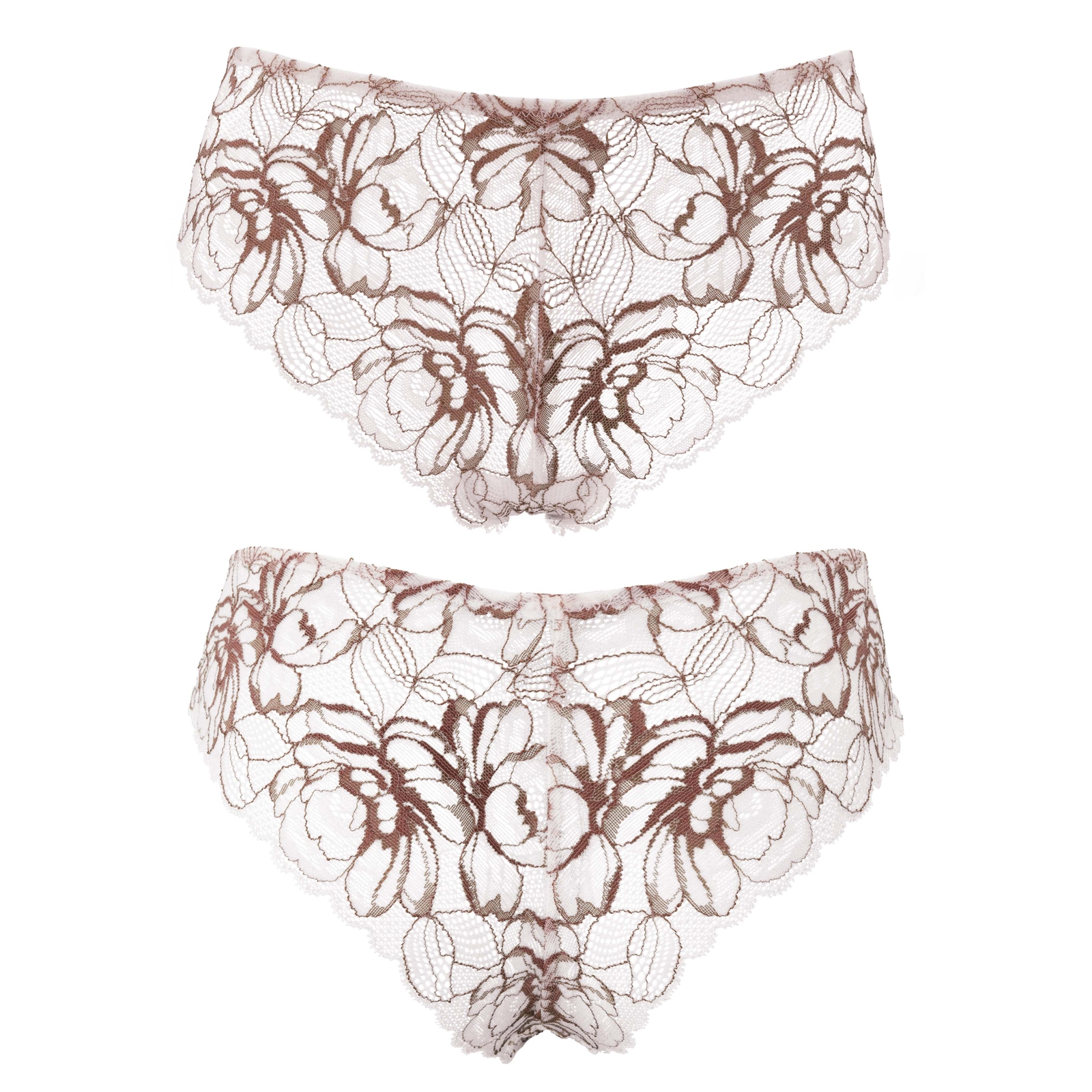 Women’s Pack Of 2 Comfort Lace Tanga Hipster Boyshorts Panties-Pack