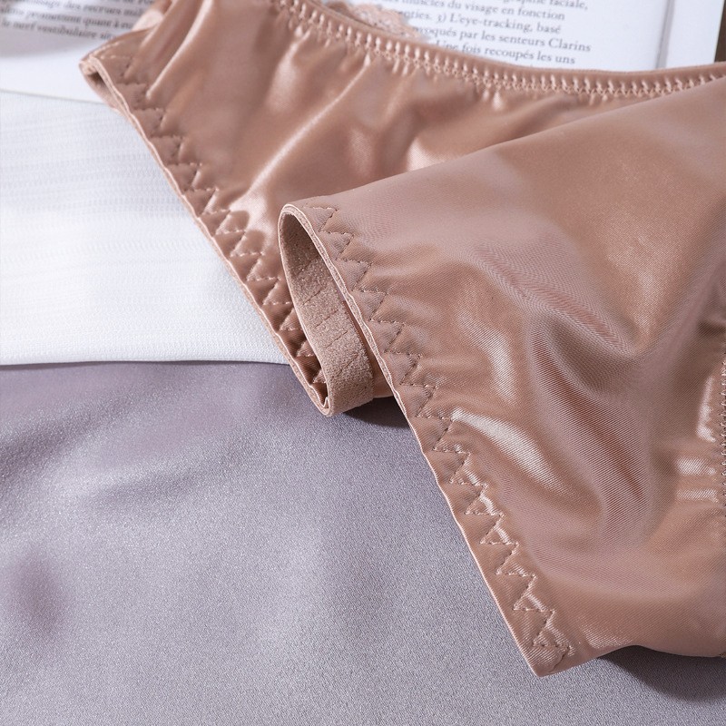 4-piece set of sexy women’s satin underwear, bikini thong underwear, lingerie