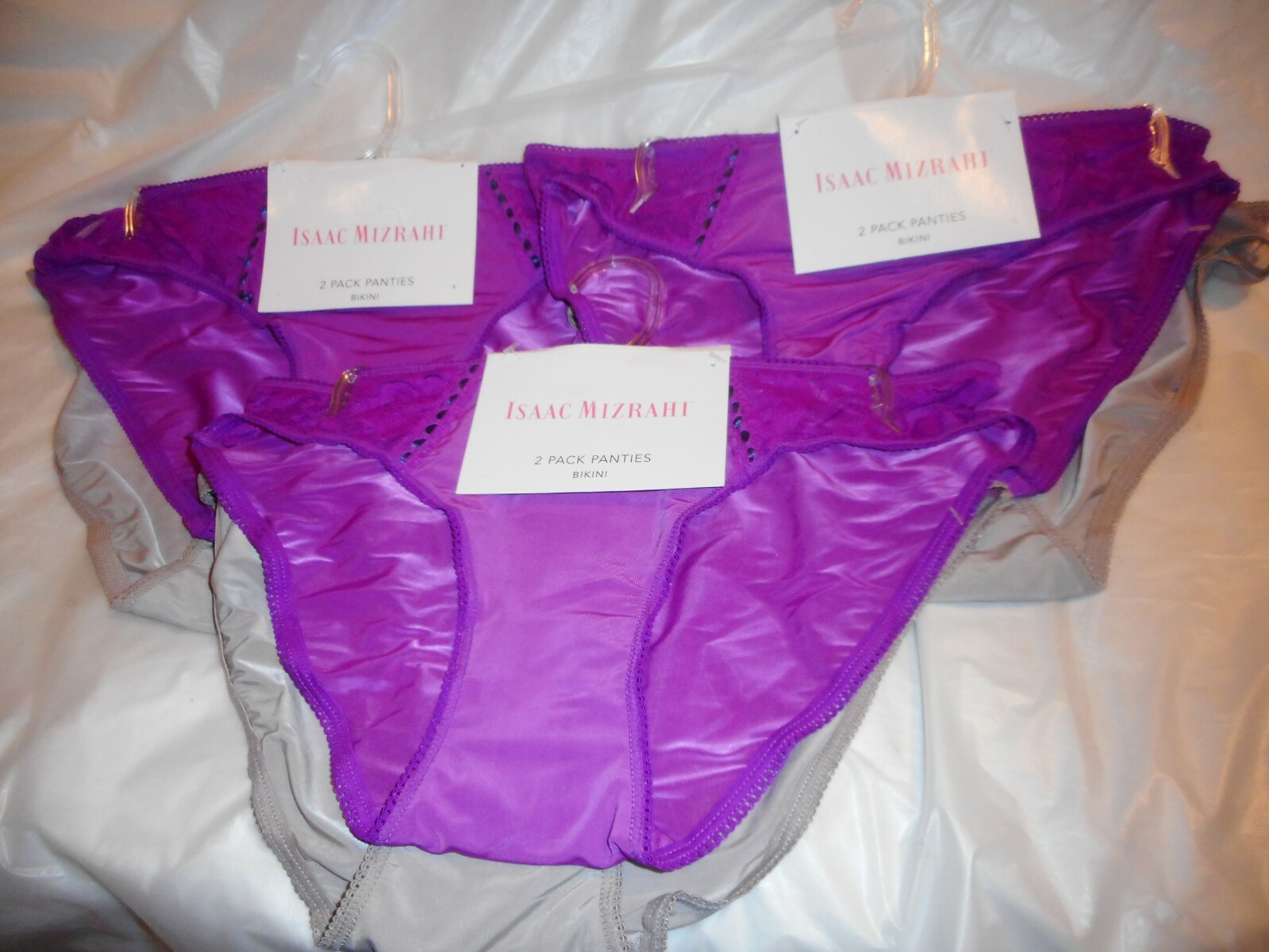 N/W/P 2 Pack Isaac Mizrahi Bikini Pink & Brown/grey Panty Medium & Large sold se