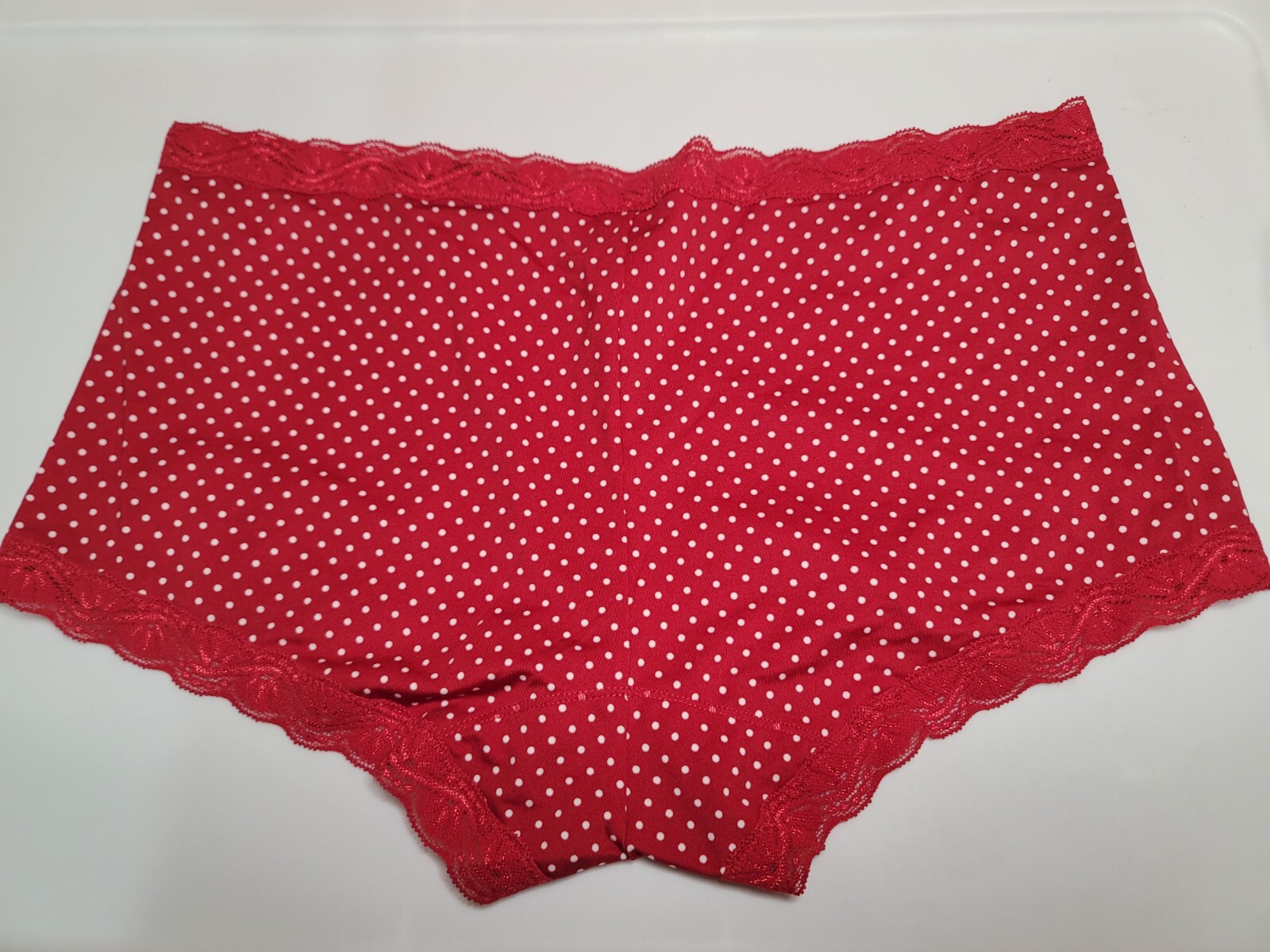 NWT – Size XL (8) MAIDENFORM Red & White Polka Dot Boyshort Hipster Panties