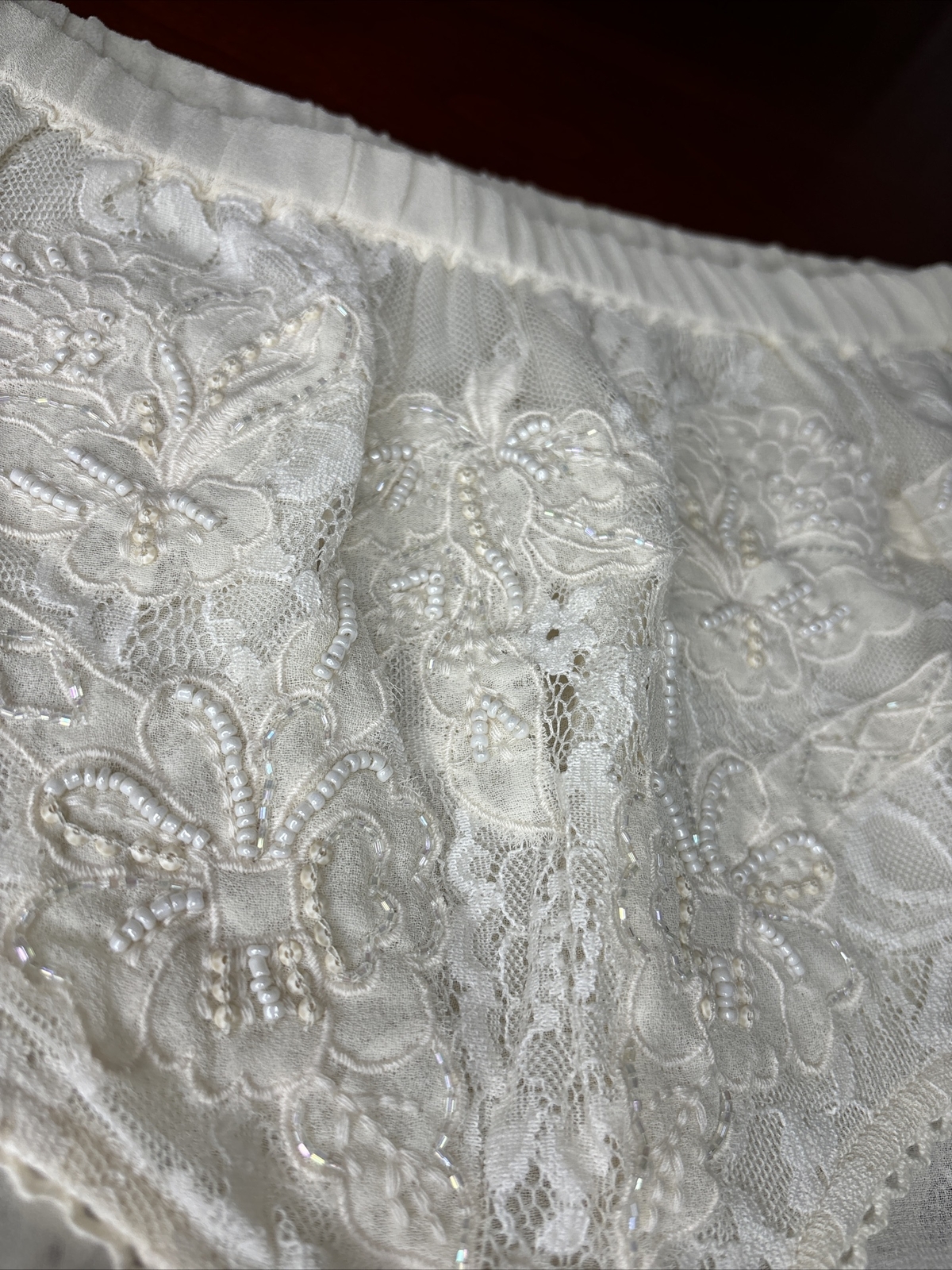 Zara Cream Color Lace Beaded Panties Large Bridal NWOT