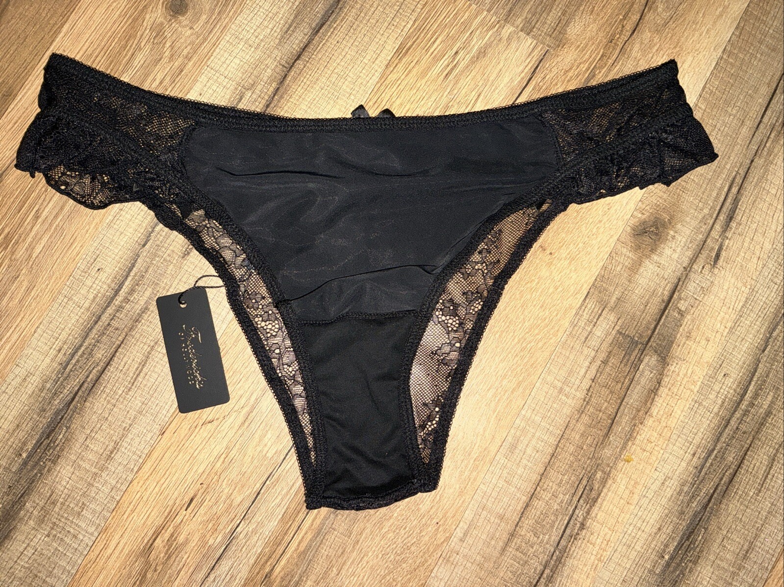 NWT XXL Frederick’s Of Hollywood LUELLA Floral Lace Black Panties F300-0032