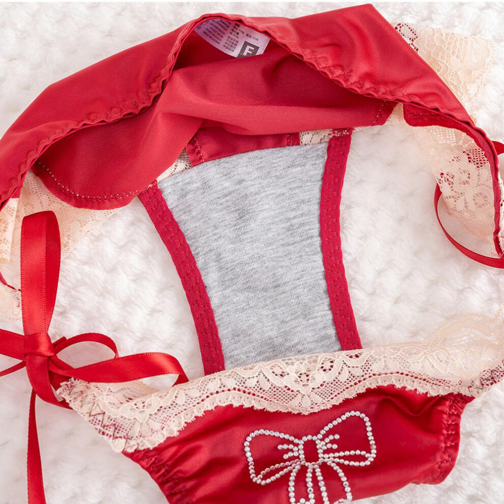 1/6 Pack Lot Womens Lady Sexy Satin Panties Lace Brief Undies Tie String Bikinis