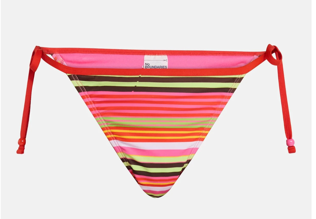 No Boundaries SIZE XXS / 00 Side Tie Bikini Bottoms, Women’s Multi Stripe NEW