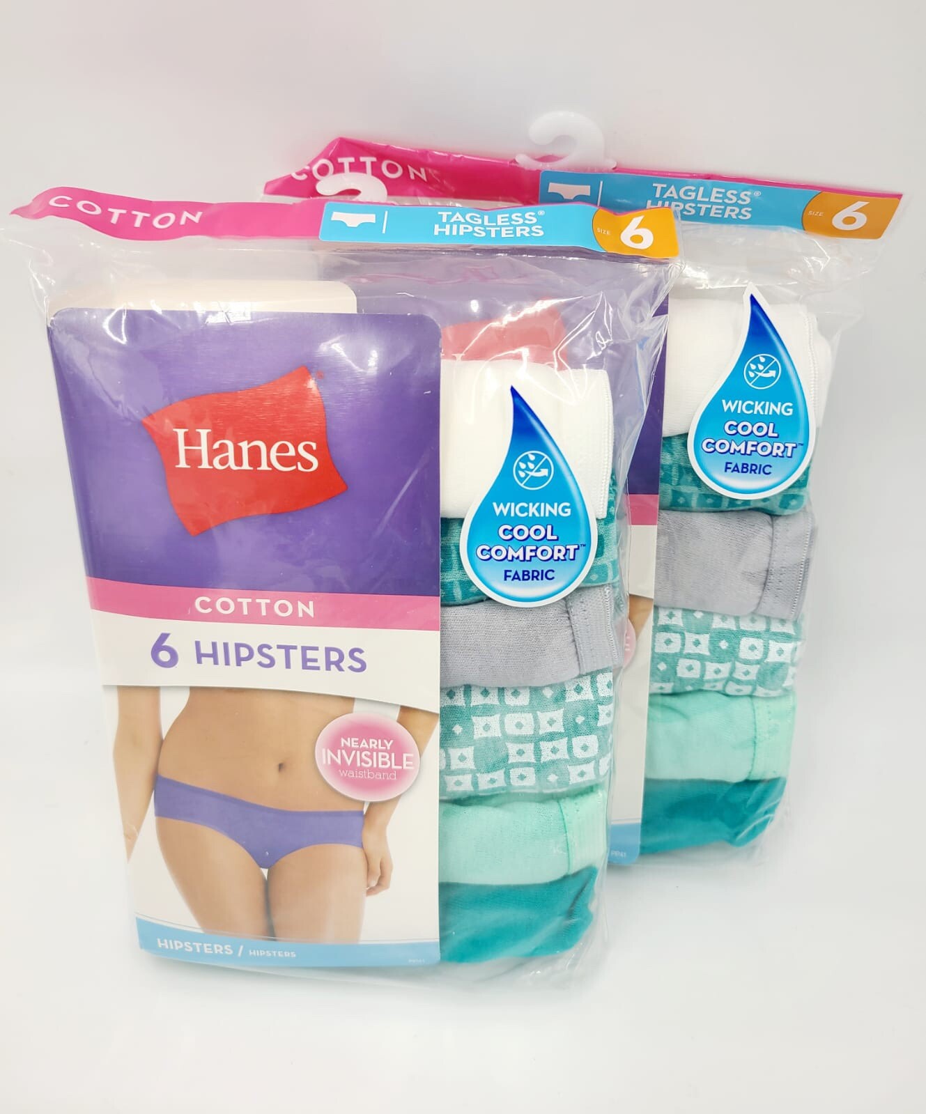 Hanes Women’s Hipster Panties Underwear 12- Pack Size 6 Cotton Assorted Colors