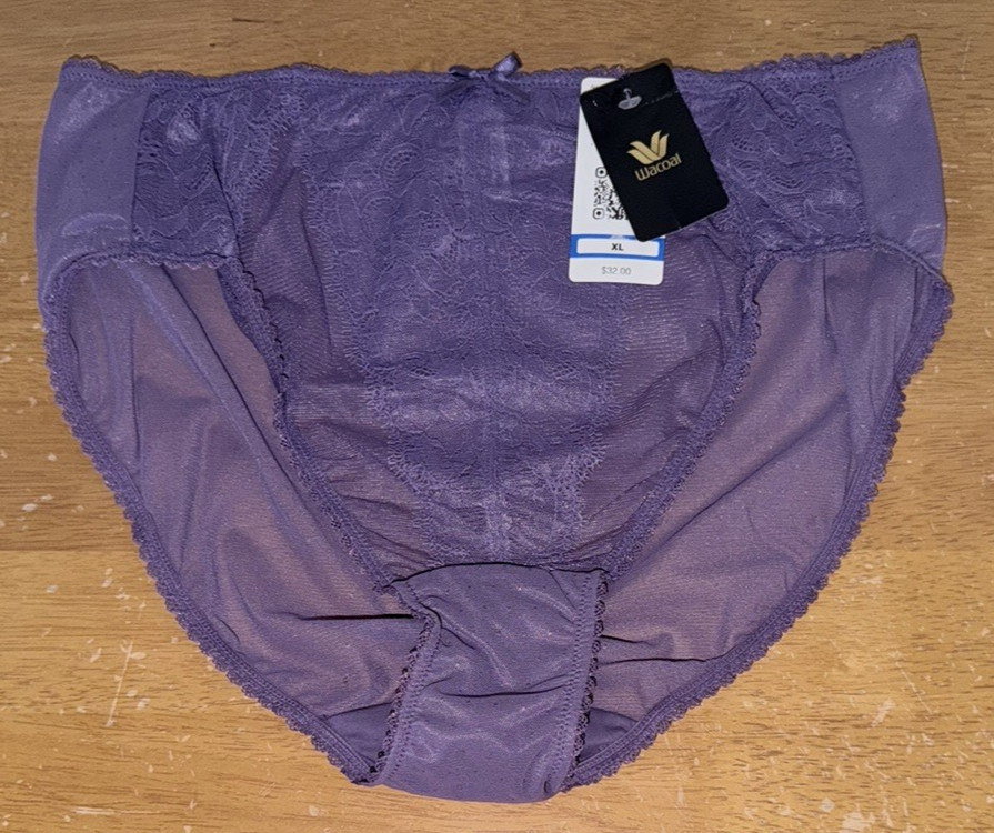 New WACOAL 841186 Retro Chic Hi-Cut Panties XL Grape Compote $32 NWT
