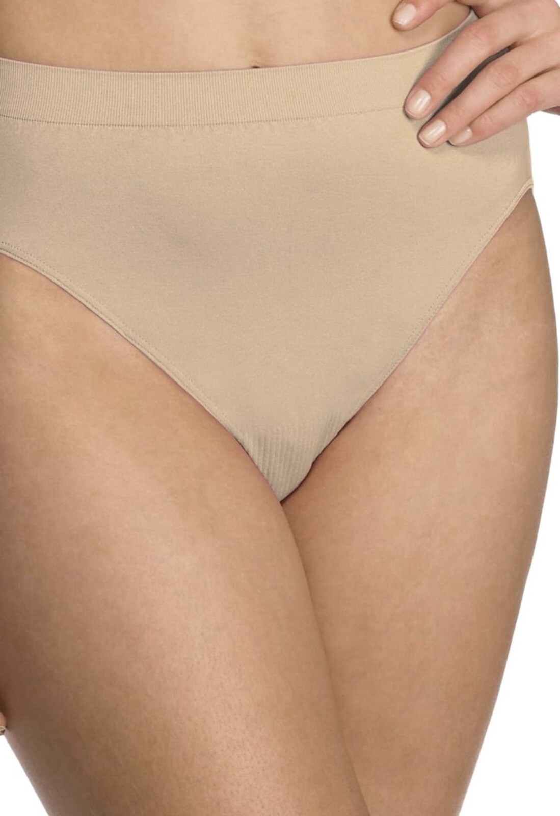 Bali Women Comfort Revolution Microfiber Seamless Hi Cut Panty 2XL/9 Nude