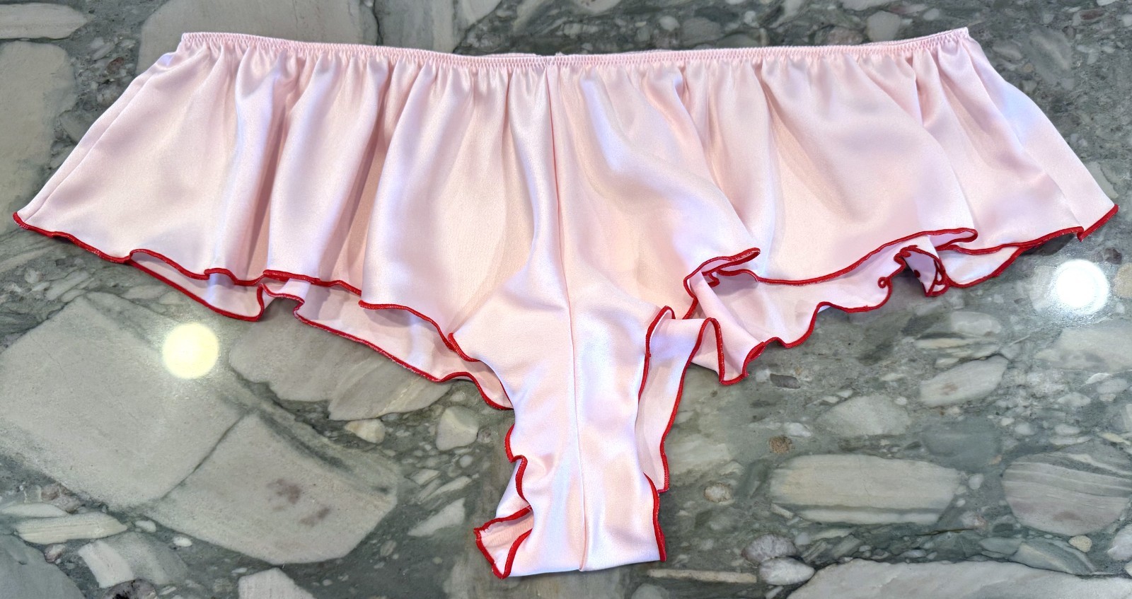 NEW Victoria Secret Very Sexy Satin Flutter Cheeky Shortie Pink KISS ME XL XXL