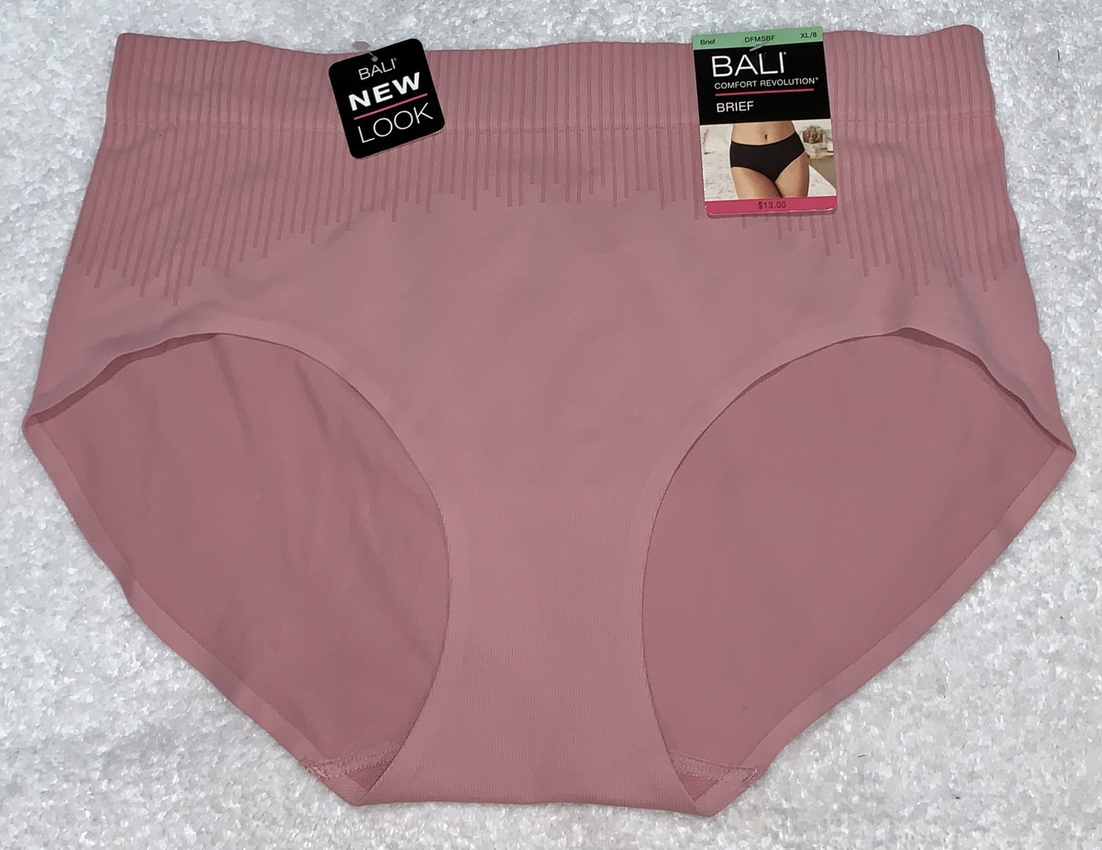 BALI Comfort Revolution Modern Seamless Mauve Pink Brief Panty Womens M L XL
