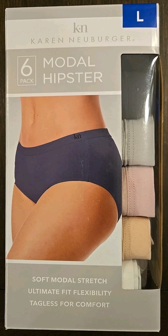 Karen Neuburger LARGE Women’s Underwear Panties 6-Pack Soft Modal Hipster