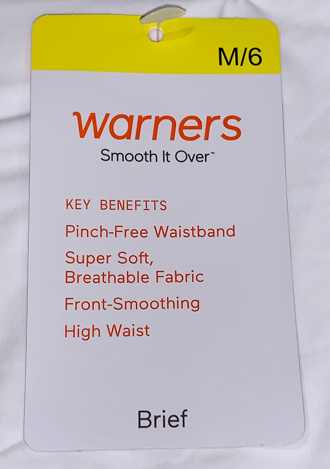 WARNERS Smooth It Over White Modern Brief Panty Womens Sz M 6 L 7 XL 8 2XL 9