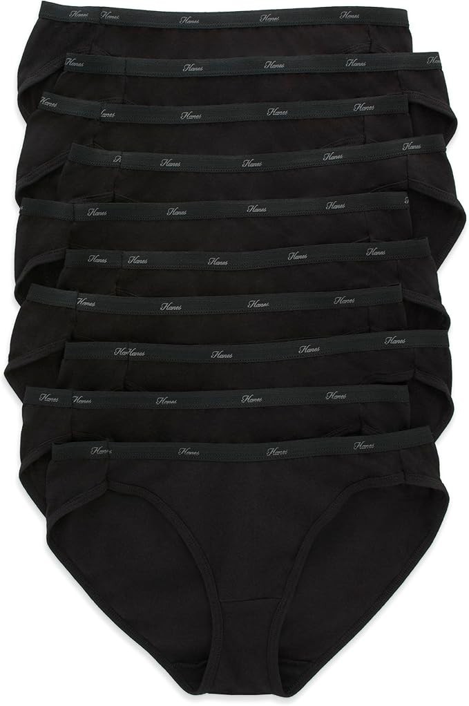 Hanes Women’s Underwear Pack, 10-Pack, Full-Coverage Cotton Blend Panties