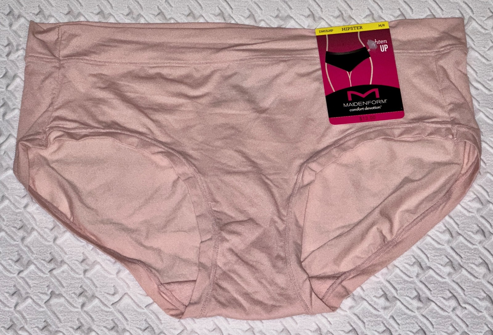 MAIDENFORM Comfort Devotion Lighten Up Pale Pink Hipster Panty Womens S M XL 2XL