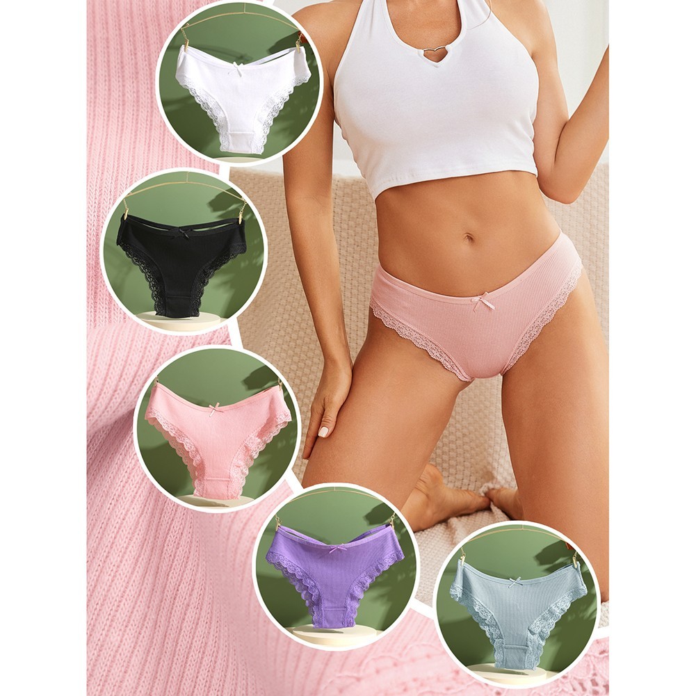 Lace Edged Underwear Triangle Pants For Daily Wear Applicable For Women