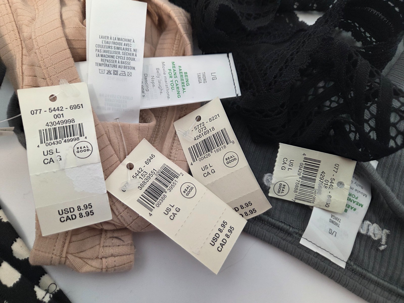 Lot of 4 Aerie Thongs NWT Women’s Large
